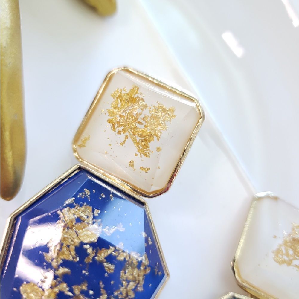 Zara Speckled Gold Earrings  - Picture 7 of 12
